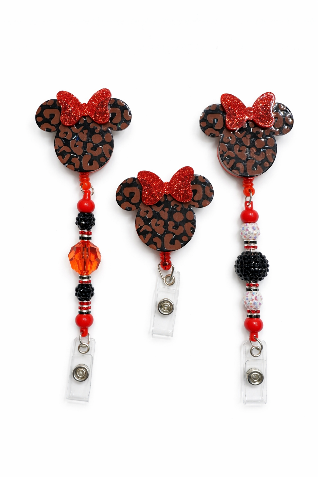 Leopard Bow Badge Reel