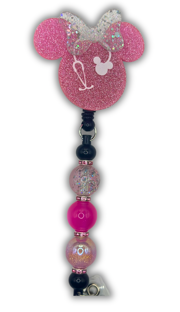 Pink Sparkle Badge Reel