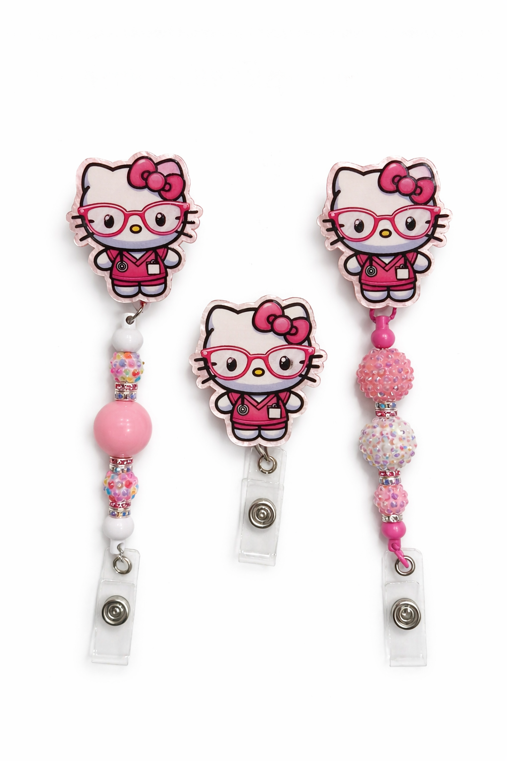Pink Nurse Kitty Badge Reel