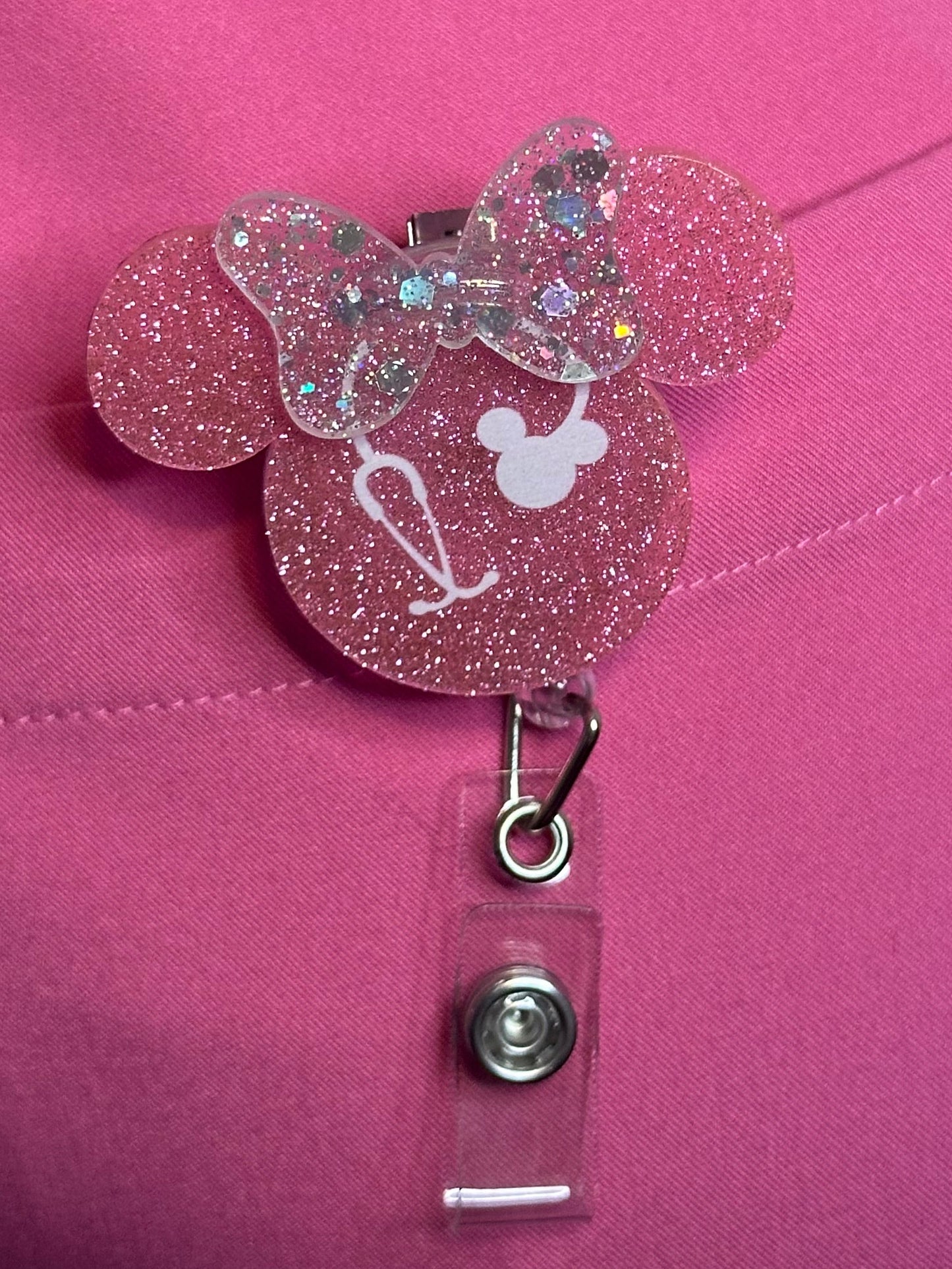 Pink Sparkle Badge Reel