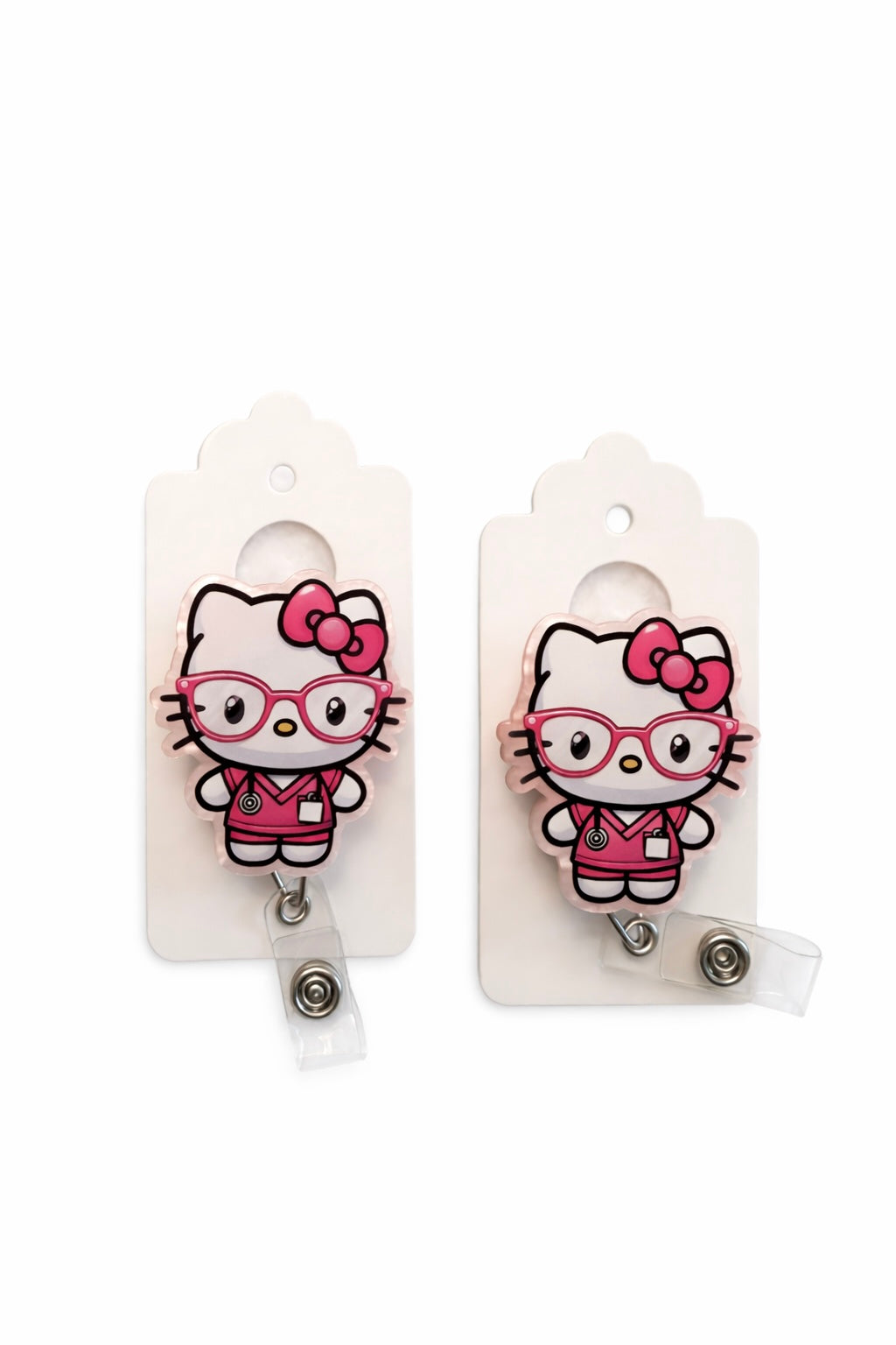 Pink Nurse Kitty Badge Reel