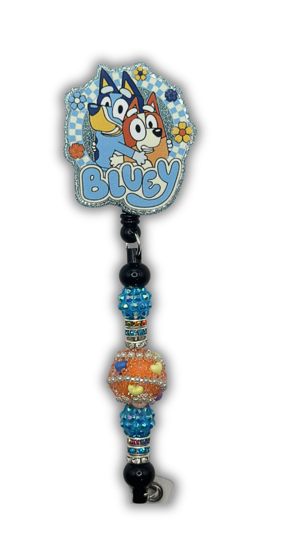 Blue Pup Badge Reel