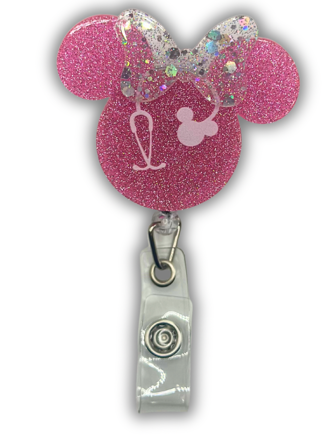 Pink Sparkle Badge Reel