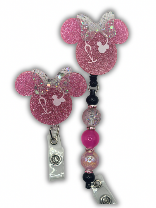 Pink Sparkle Badge Reel