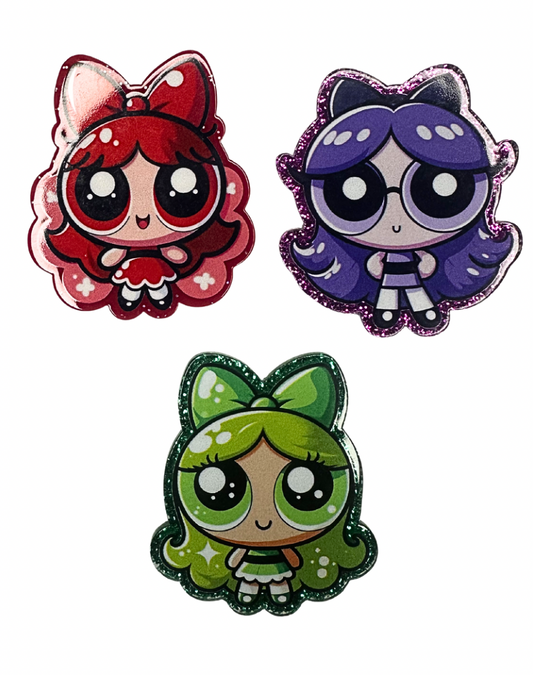 💚 Powerpuff Girls Glitter Badge Reel
