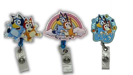 Blue Pup Badge Reel