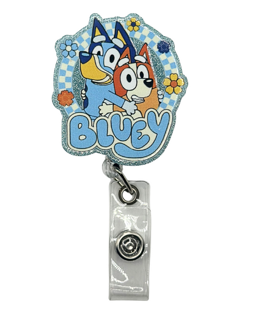 Blue Pup Badge Reel