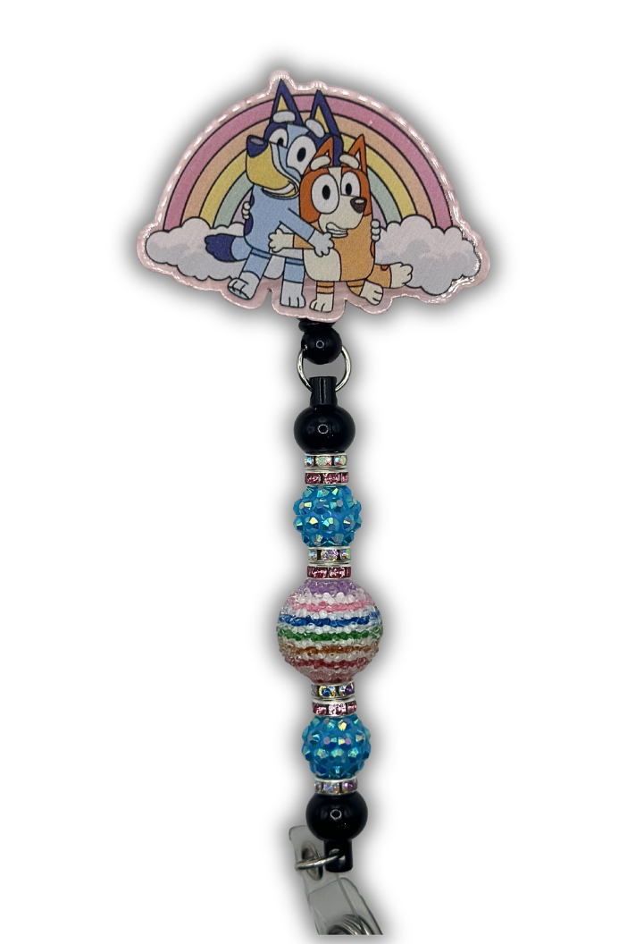 Blue Pup Badge Reel