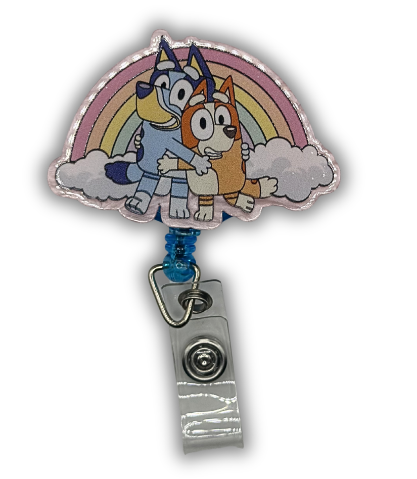 Blue Pup Badge Reel